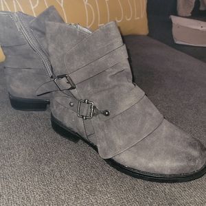 Gray booties